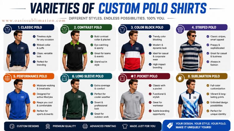 Varieties of Custom Polo Shirts polo shirt suppliers