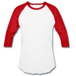 white with red sleeves baseball shirt suppliers in uk
