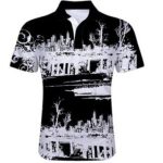 wholesale black and white sublimation polo shirt