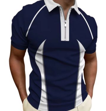 bulk blue and white sublimated polo shirt