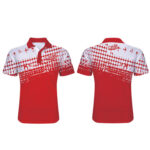 bulk red and white sublimation polo shirt