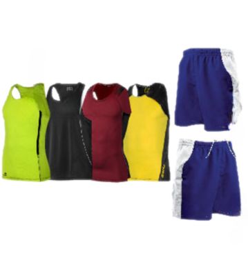 sublimated teamwear racer back tanks and shorts manufacturers