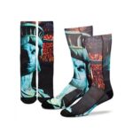 black and blue statue of liberty printed sublimation socks distributor in UAE