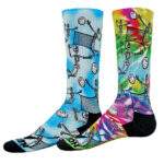 Volley ball action sublimated print socks