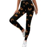 slim fit black halloween leggings in bulk
