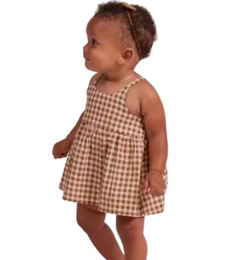 checkered baby dress in bulk