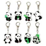 wholesale panda bamboo printed key ring
