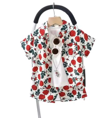 short sleeve printed shirt pant set wholesale