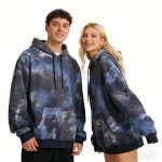 unisex blue-grey tie-dye training hoodie manufacturer